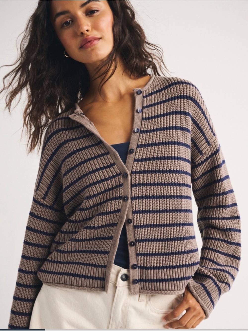 Abercrombie cotton roll neck cardigan